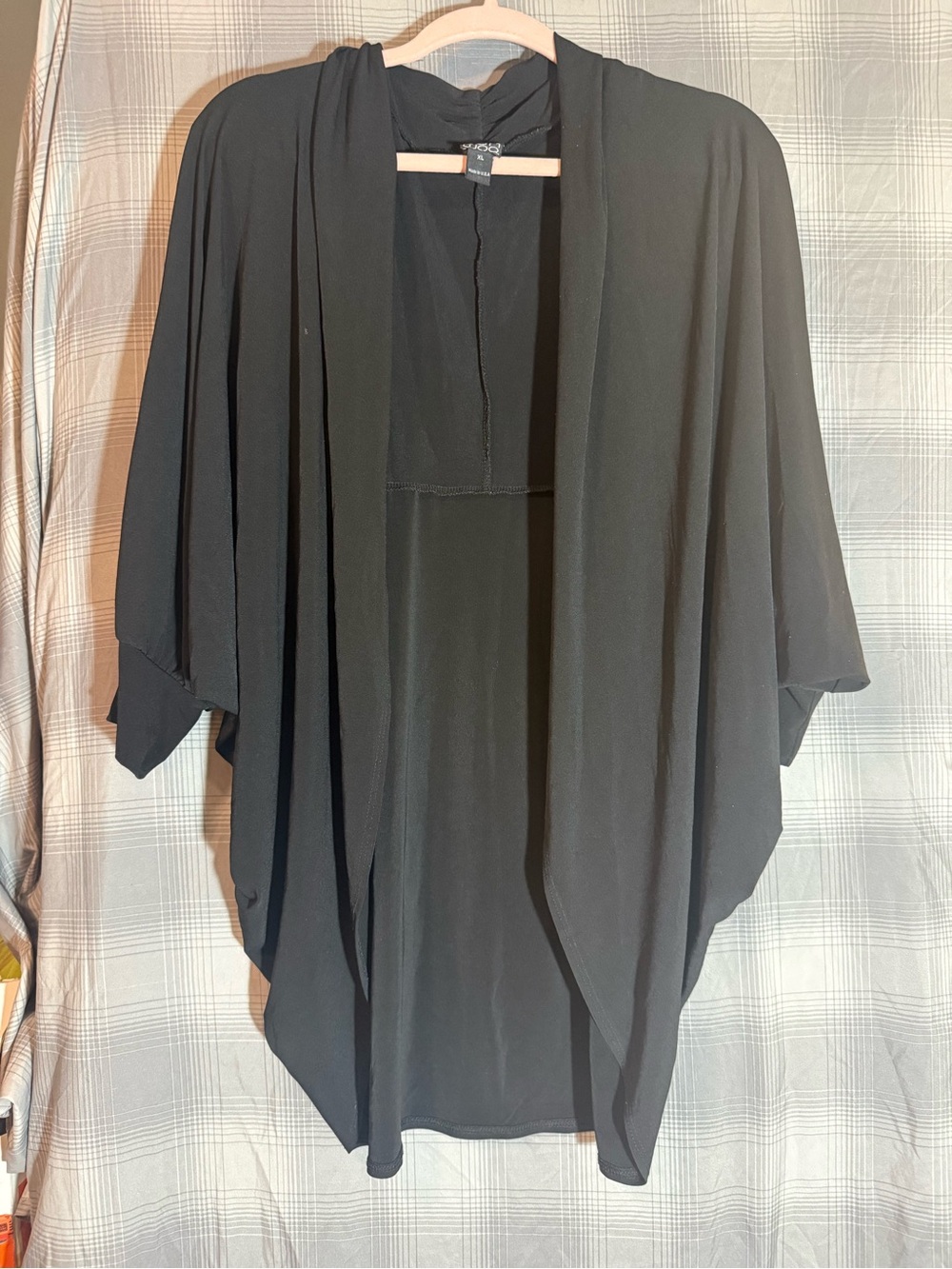 Clara Sun Woo Black Open-Front Draped Cardigan
